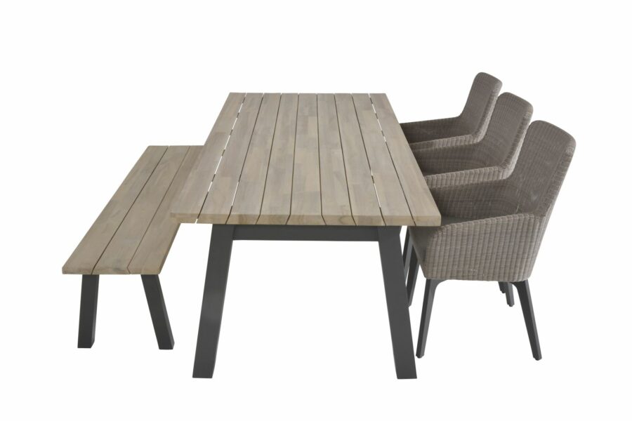 4 Seasons Outdoor Luxor eetstoel met derby tafel 240 cm