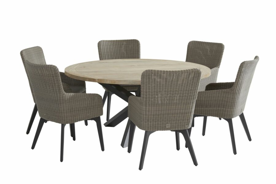 4 Seasons Outdoor Luxor eetset met louvre tafel 160 cm