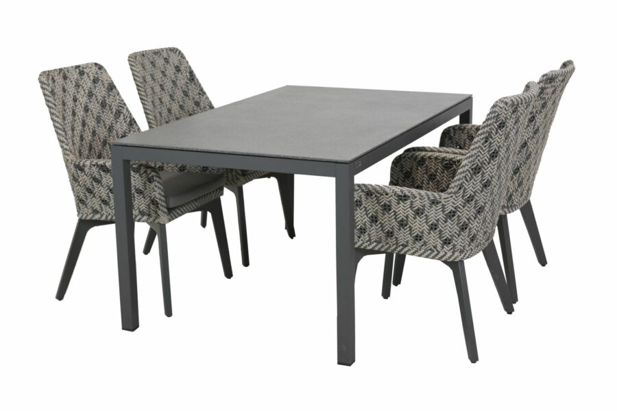 213272-90468_Savoy dining chair with Salerno 160x95 matt carbon spraystone