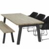 4 Seasons Outdoor Avila eetset met 3 Avila stoelen en sportbank antraciet