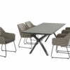 4 Seasons Outdoor Avila polyloom pebble met vesper tafel eetset 220x95cm