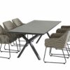 4 Seasons Outdoor Avila polyloom pebble met vesper tafel eetset