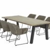 4 Seasons Outdoor Avila eetset polyloom pebble eettafel 6 tuinstoelen