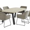 4 Seasons Outdoor Avila pebble met derby tafel 6 tuinstoelen