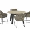 4 Seasons Outdoor Avila polyloom pebble met ronde eettafel derby