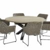 4 Seasons Outdoor Avila eetset met polyloom pebble stoelen en louvre tafel