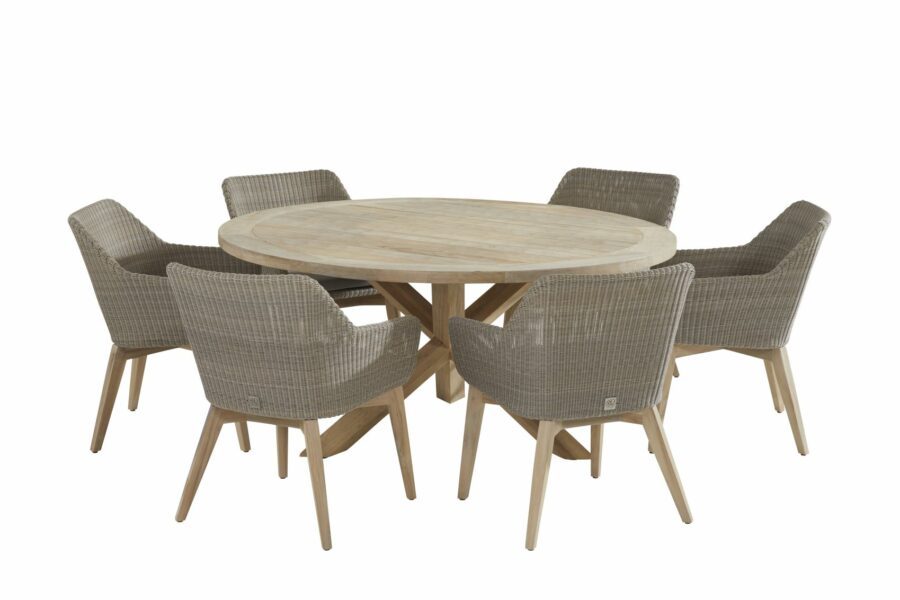 4 Seasons Outdoor Avila eetstoelen met louvre tafel