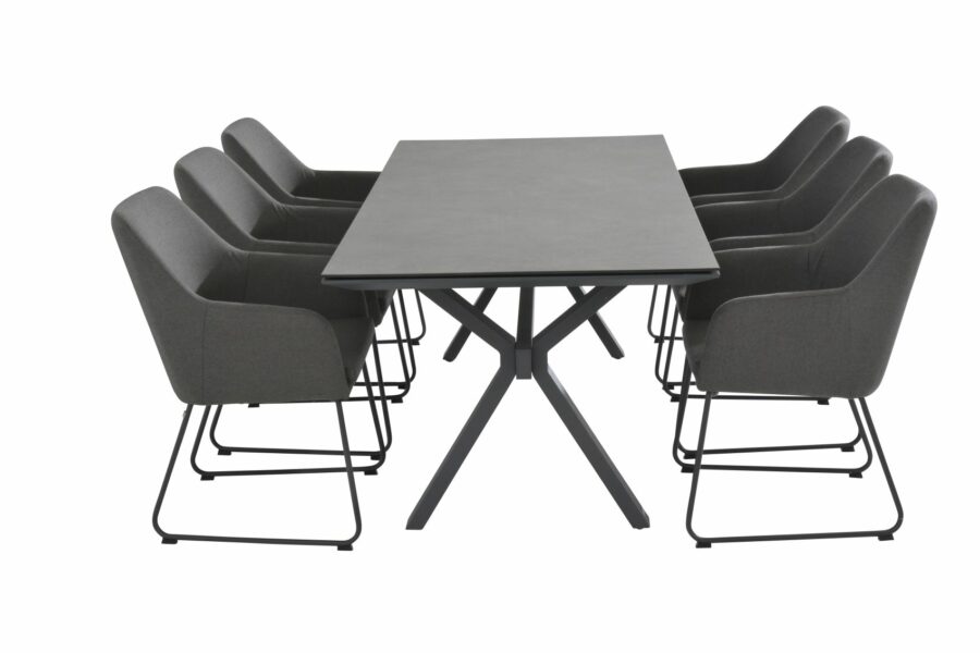 4 Seasons Outdoor Amora eetset met conrad tafel sunbrella dining chairs