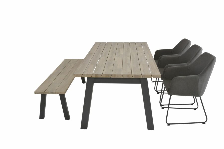 4 Seasons Outdoor Amora eetset sunbrella stoelen met derby tafel