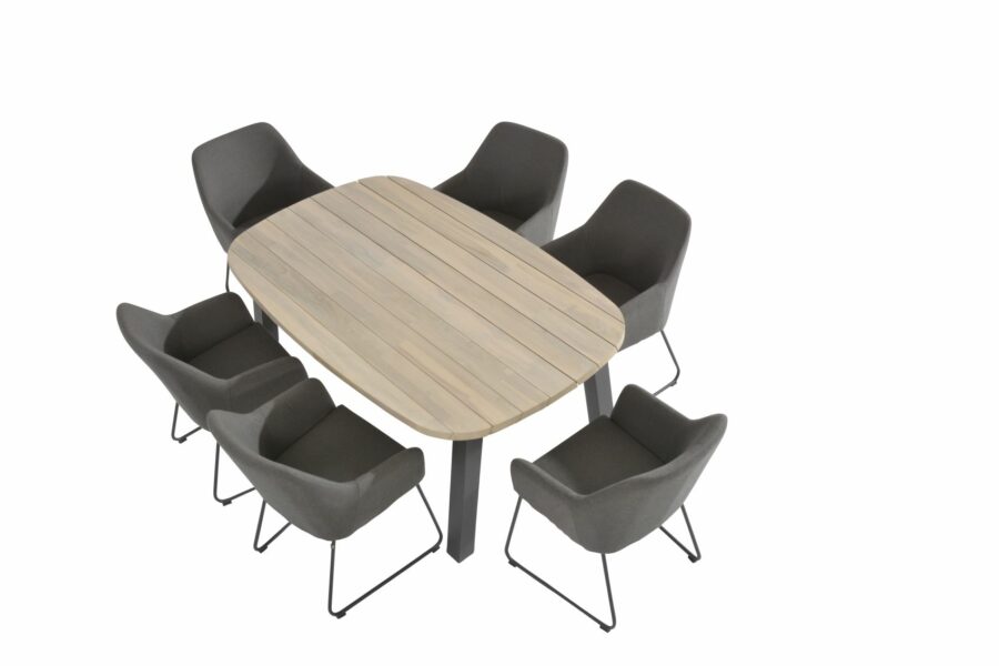 4 Seasons Outdoor Amora eetset met derby Ellipse tafel