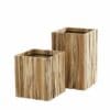 4 Seasons Outdoor Miguel square planters teak 01