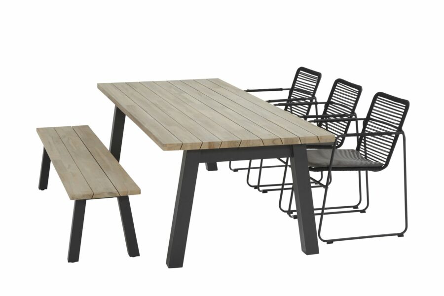 taste by 4 seasons elba eetset met ellipse tafel met sportbench