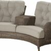 4 Seasons Outdoor Valentine loveseat met voetenbank Leaf