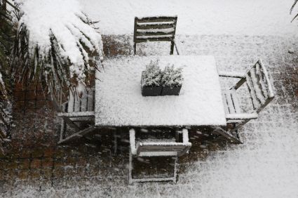 tuinmeubelen in de winter