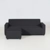 Flow Club 2,5-seater chaise sofa sooty