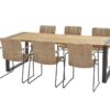 Taste by 4 Seasons Palma stapelbare stoel naturel met Alto tafel 240 x 100 cm