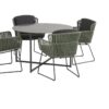 Vitali green dining set with round Quatro table 120 cm